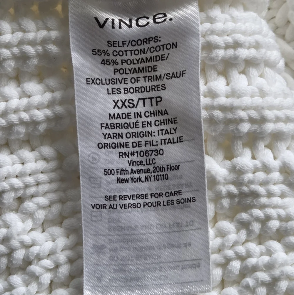 Vince Mixed Rib Crewneck Sweater Optic White XXSmall